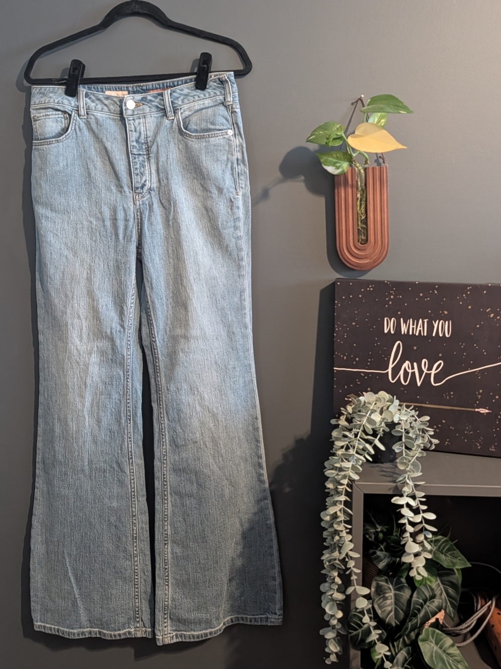 Pilcro Light Blue Wide-Leg Jeans - Size 30